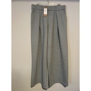 OGL Move Ponte De Roma High Rise Cropped Wide Leg Pants Gray Size Large NWT